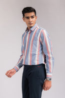 Blue & Red Stripes Regular Fit Shirt