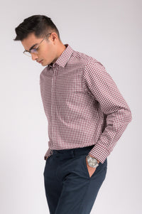 Brown Checks Regular Fit Shirt