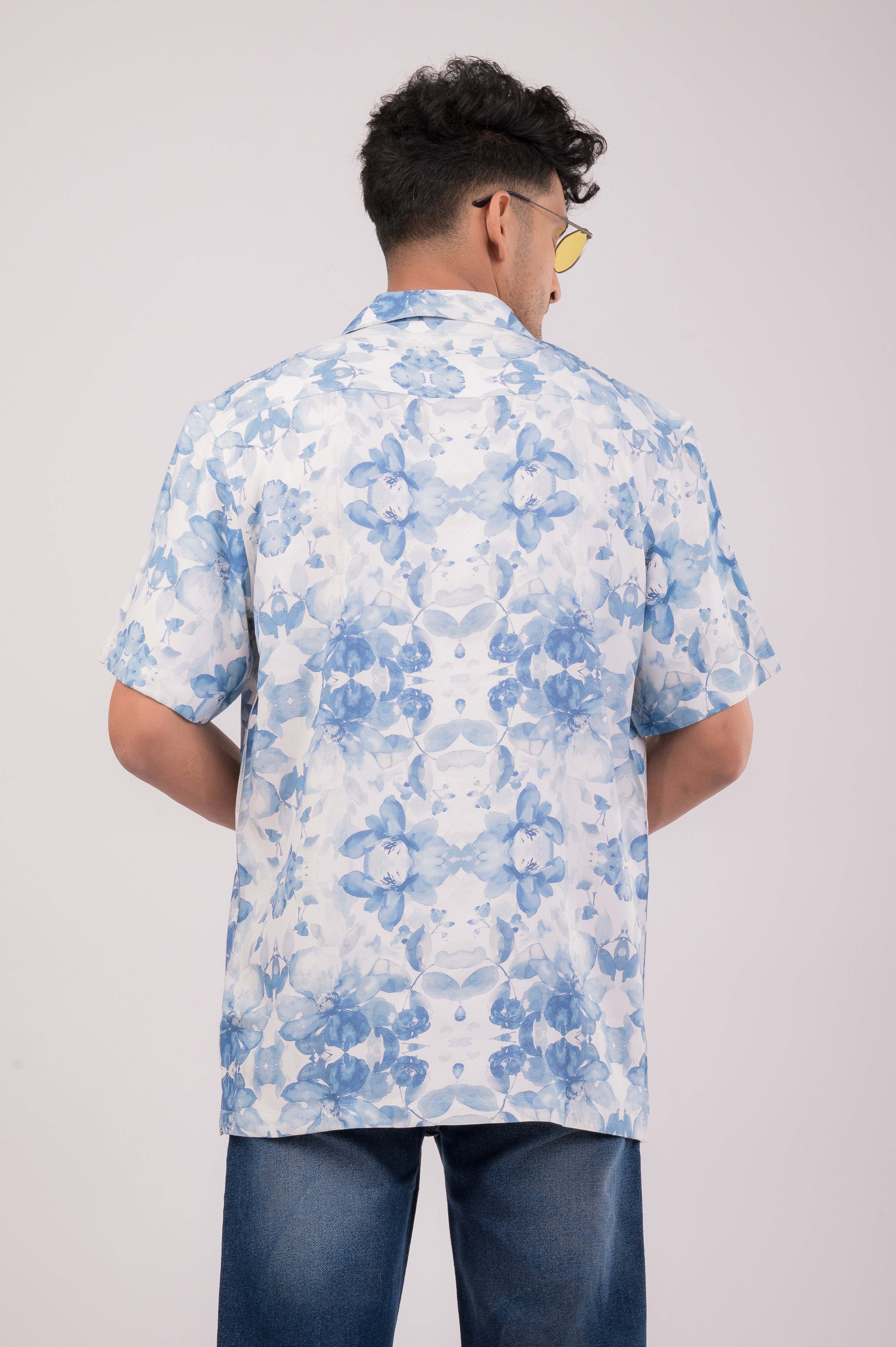 Blue Floral Casual Shirt