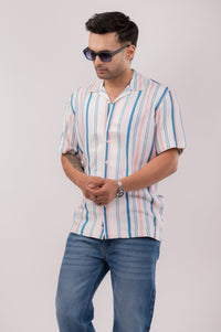 Orange Stripes Slim Shirt