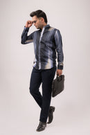 Dark Blue Stripes Slim Fit Shirt