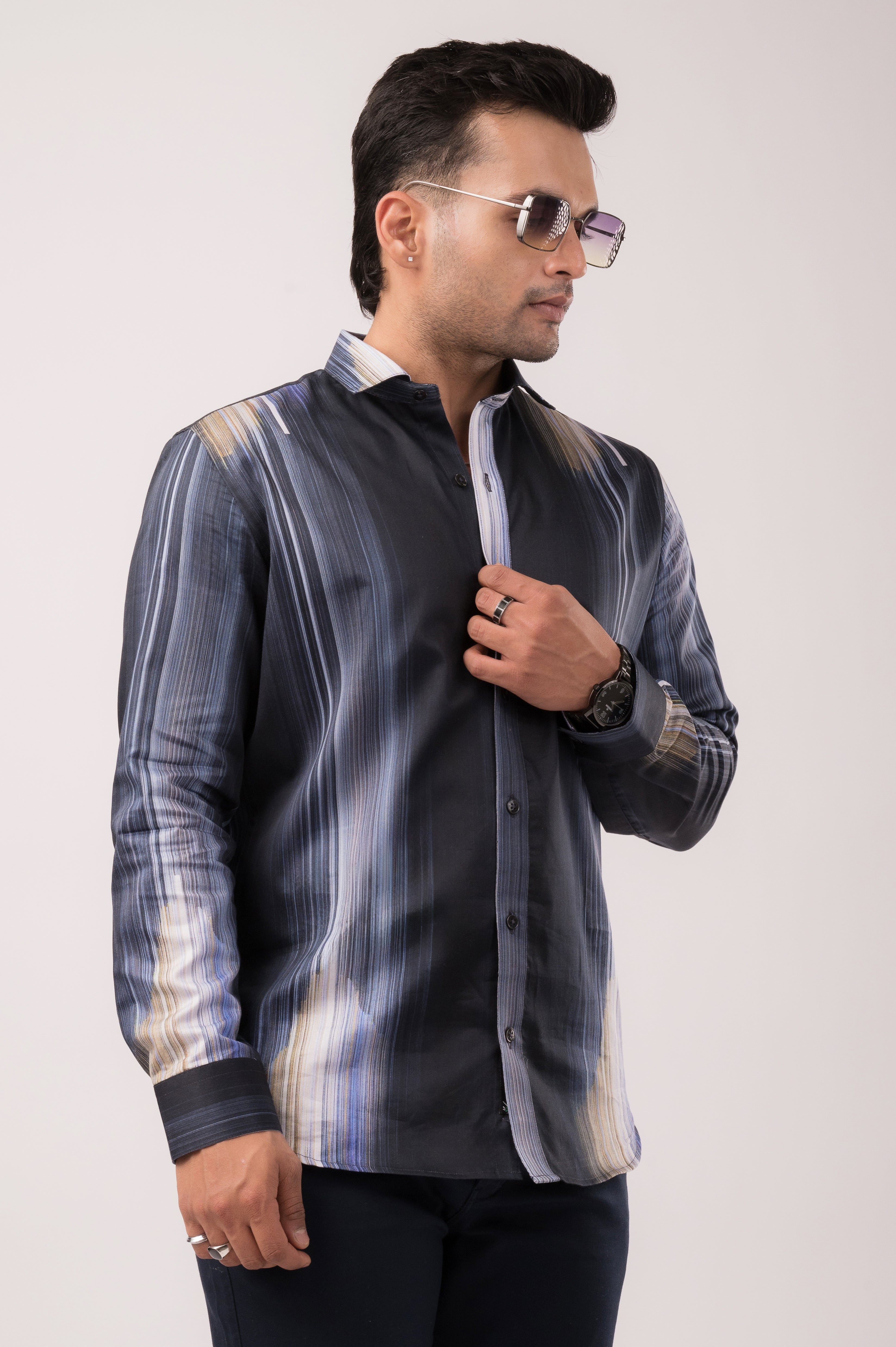 Dark Blue Stripes Shirt