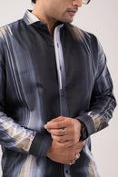 Dark Blue Stripes Slim Fit Shirt