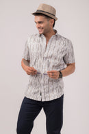 Geo Print Grey Slim Shirt