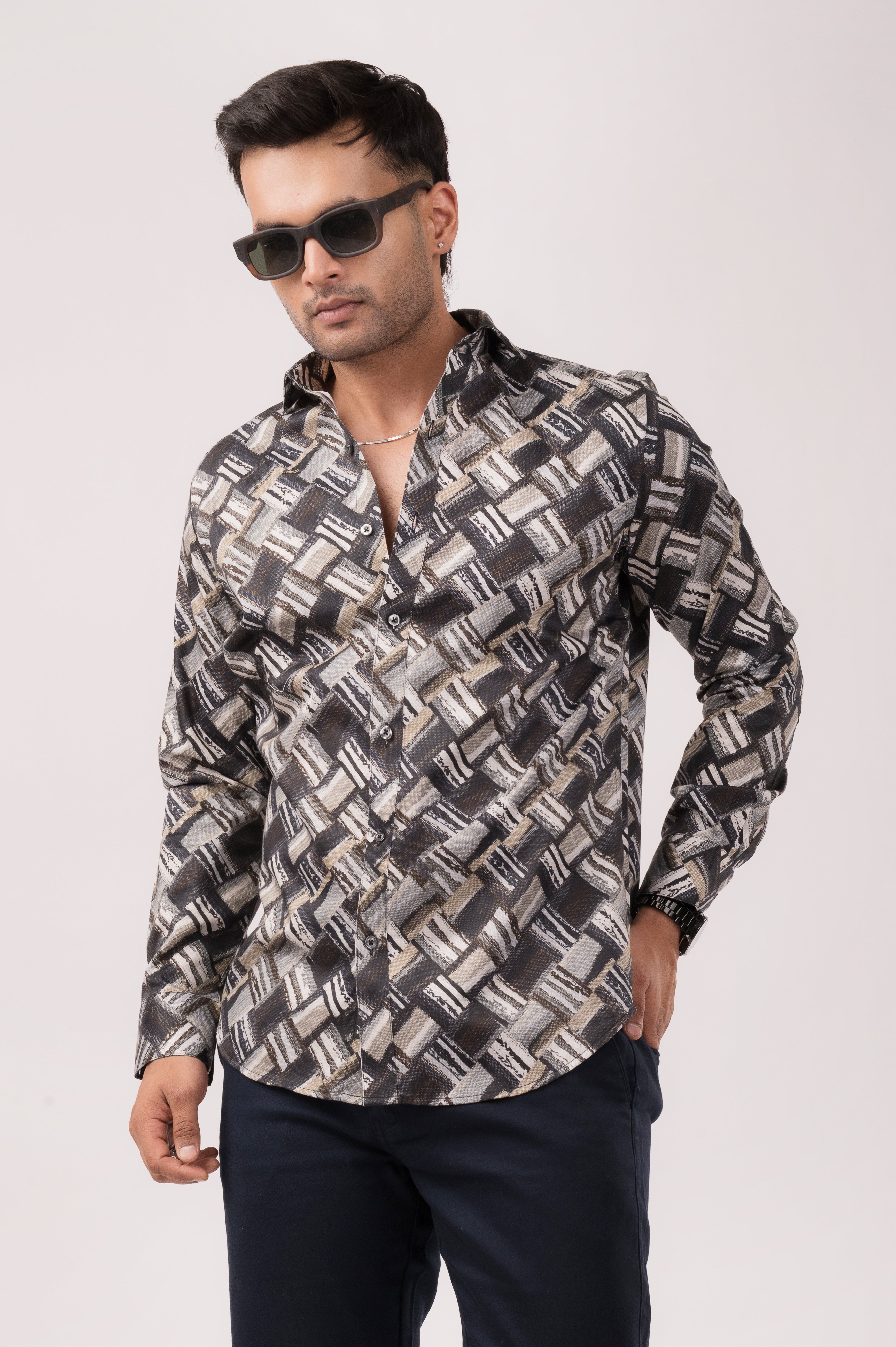 Black Checks Slim Fit Shirt