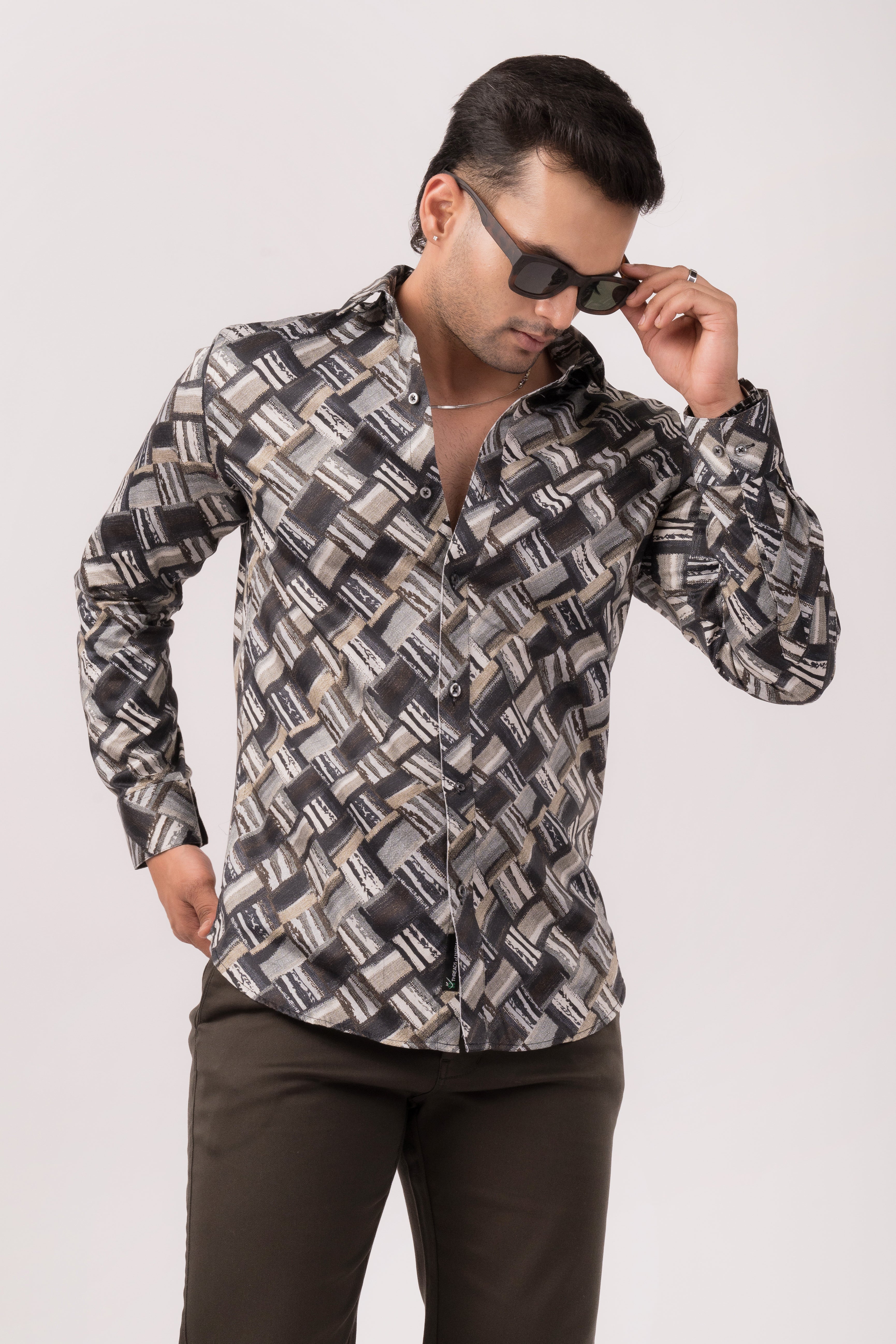 Black Checks Slim Fit Shirt