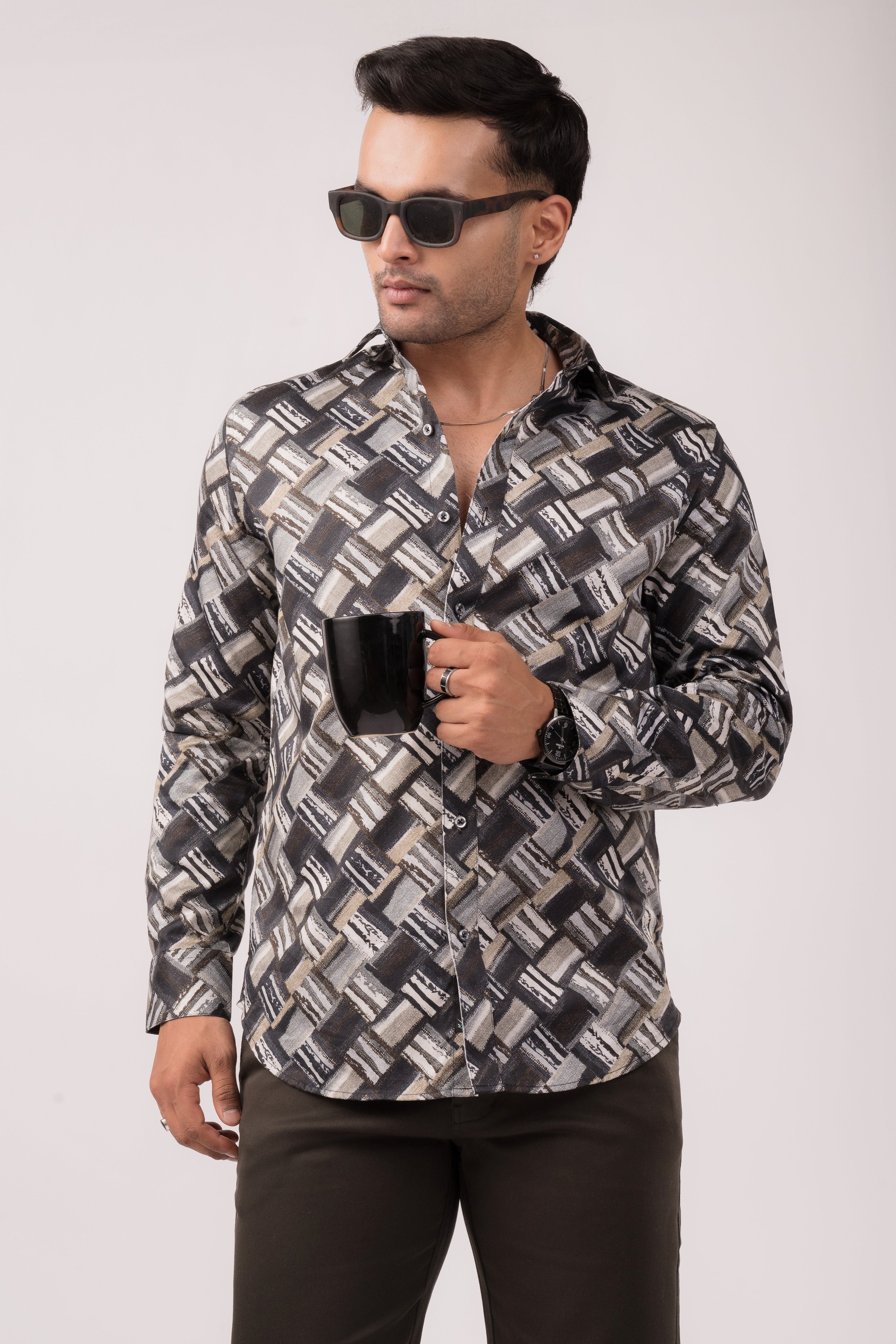 Black Checks Slim Fit Shirt