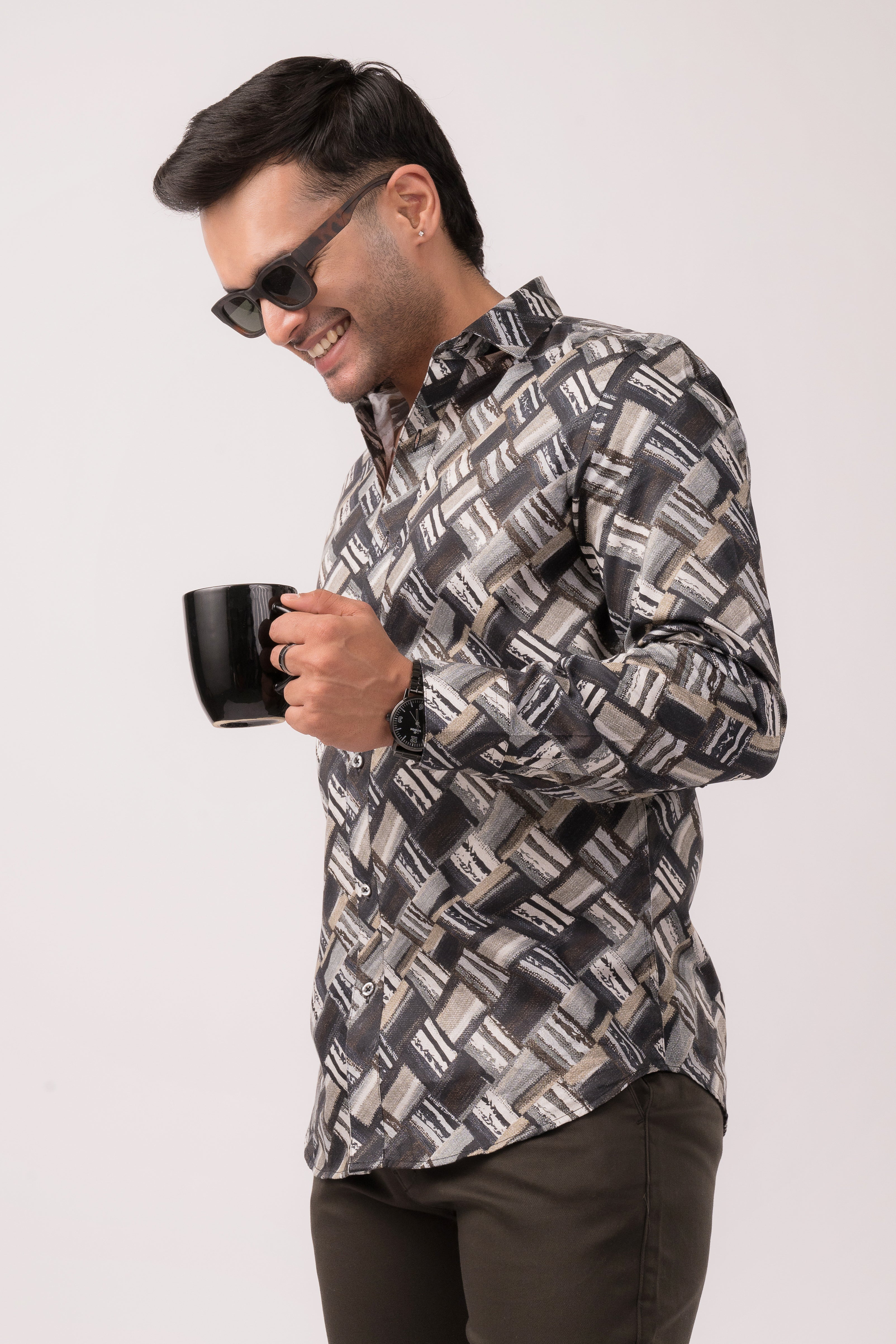 Black Checks Slim Fit Shirt