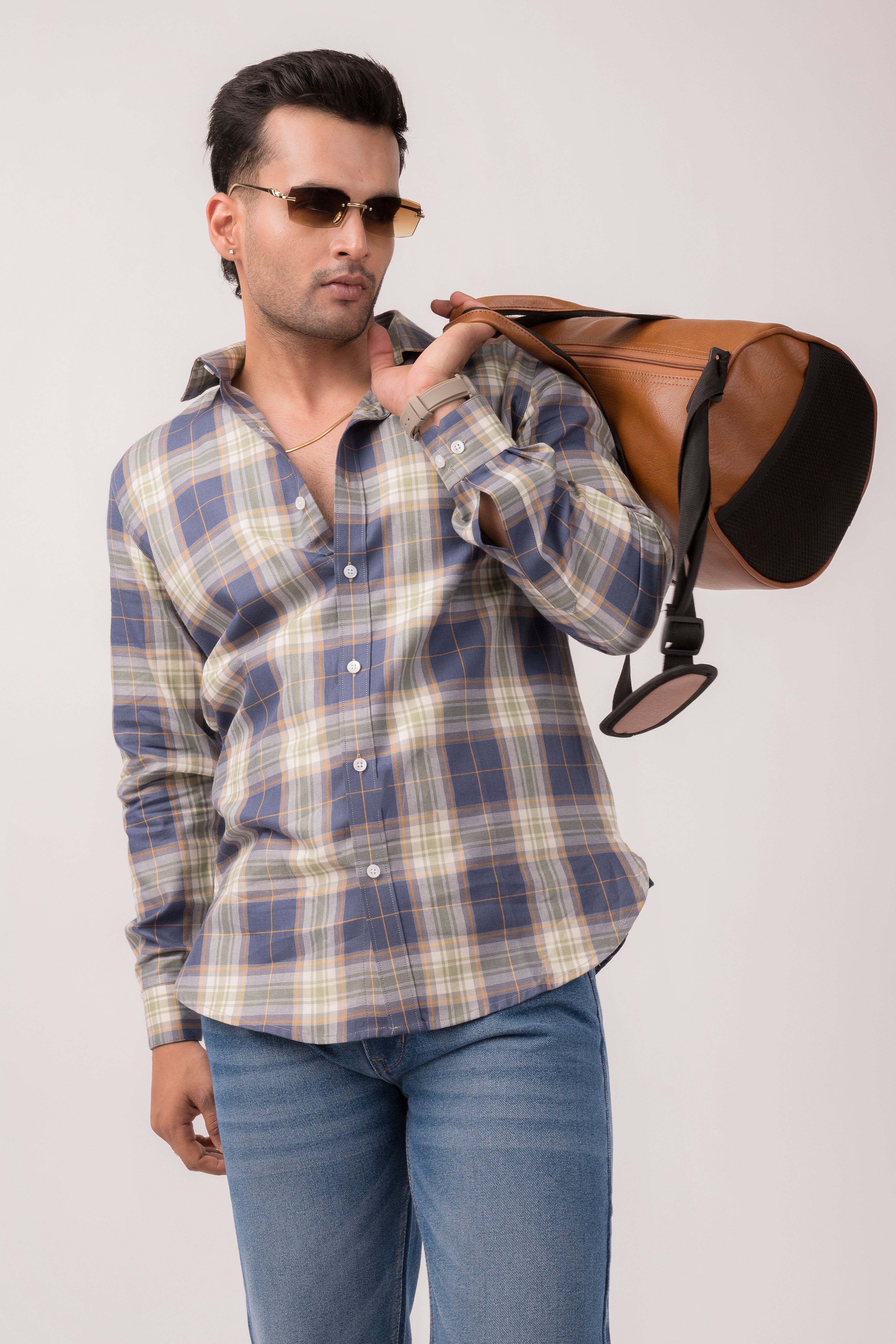 Blue Checks Slim Fit Shirt