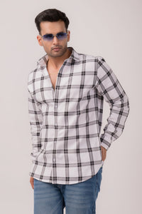 White Checks Slim Fit Shirt