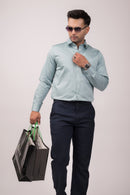 Light Green Satin Slim Shirt