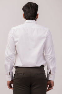 White Satin Slim Fit Shirt