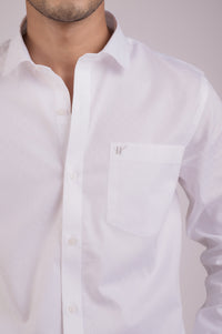 Self White Marble Slim Fit Shirt