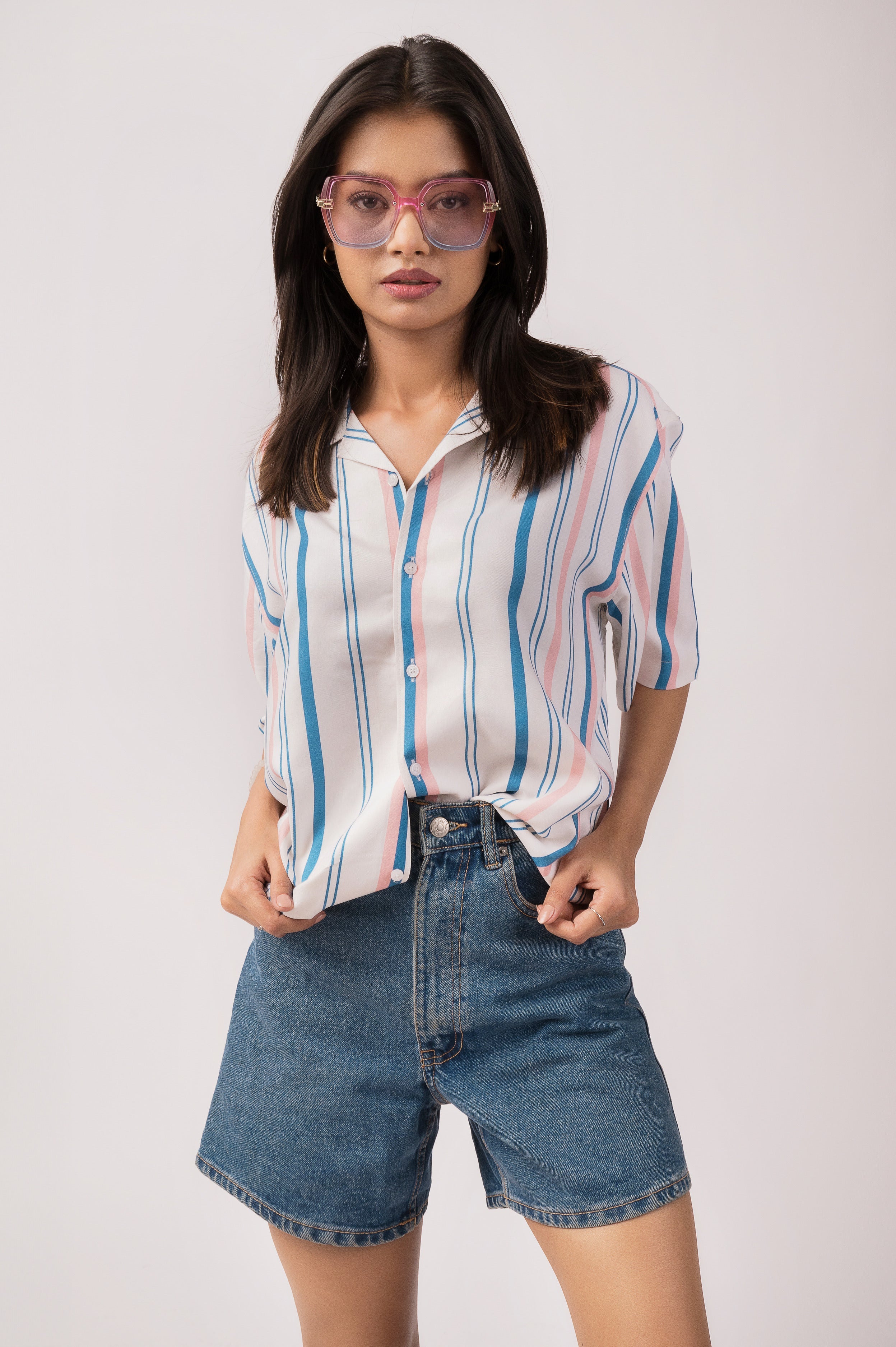 Orange Stripes Slim Shirt