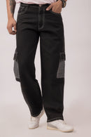 Black Cargo Fit Denim