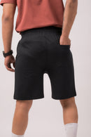 Black Solid Regular Fit Short