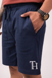 Navy Solid Regular Fit Short