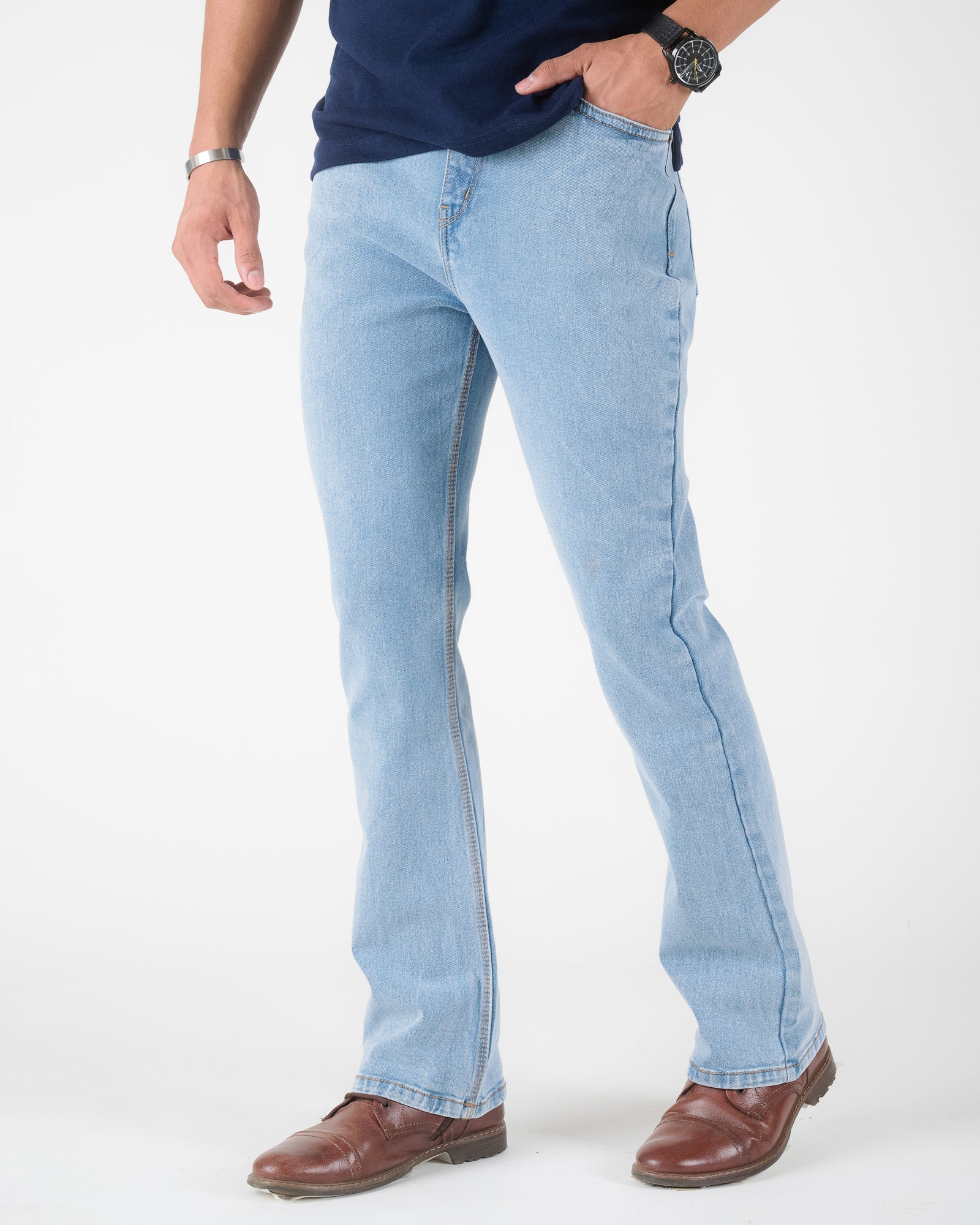 LIGHT BLUE BOOTCUT FIT JEANS