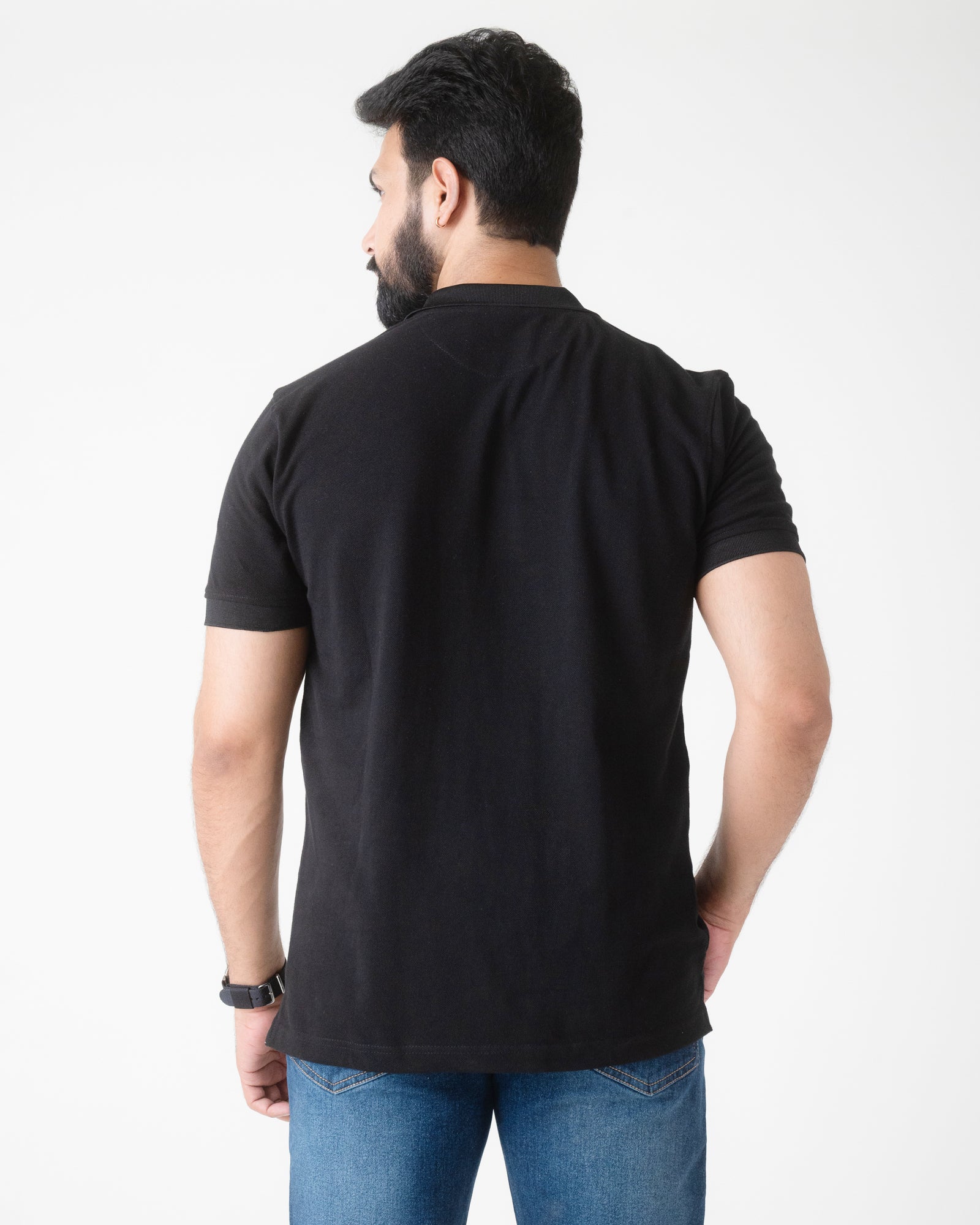 BLACK SOLID POLO