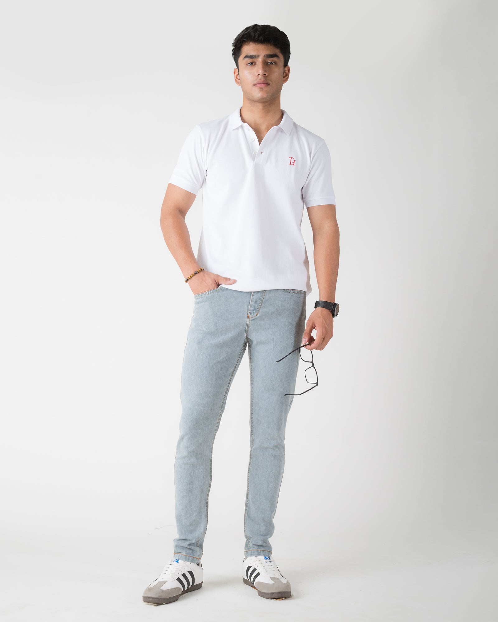 WHITE SOLID POLO