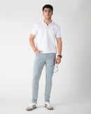BLEACHED BLUE TAPERED FIT JEANS
