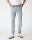 BLEACHED BLUE TAPERED FIT JEANS