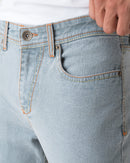 BLEACHED BLUE TAPERED FIT JEANS