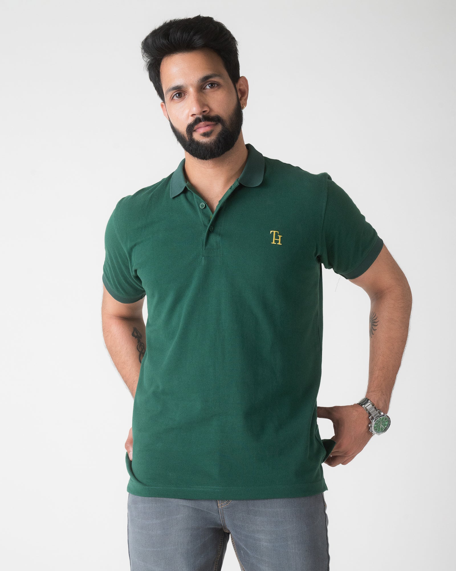GREEN SOLID POLO