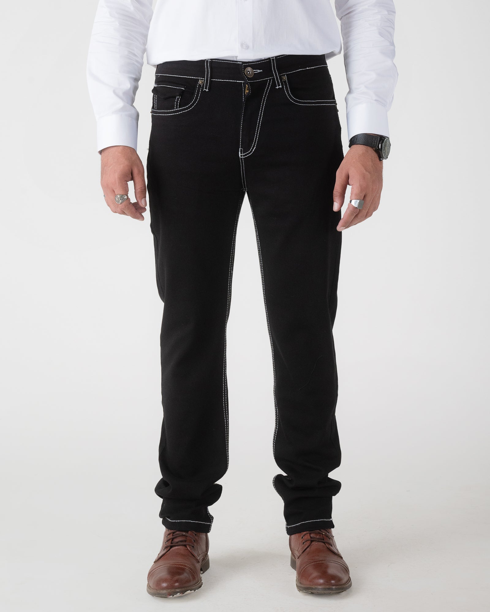 BLACK REGULAR FIT JEANS