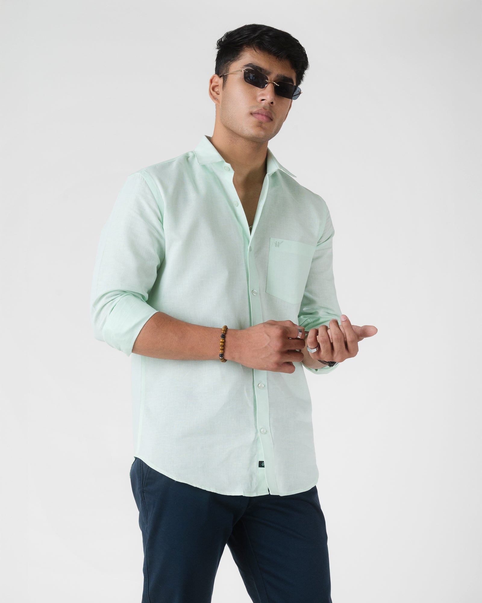 MOSS GREEN SEMI FORMAL SHIRT