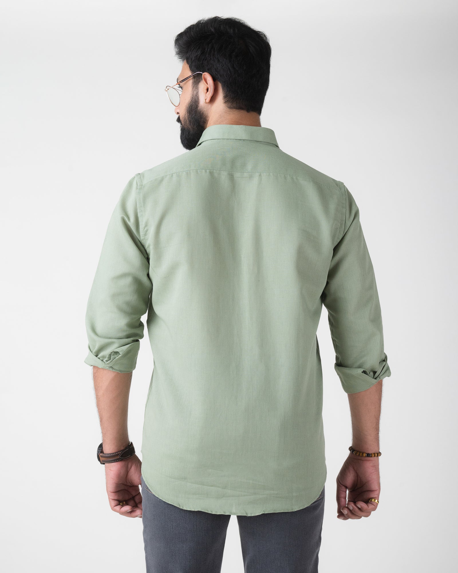 DARK SEA GREEN SEMI FORMAL SHIRT