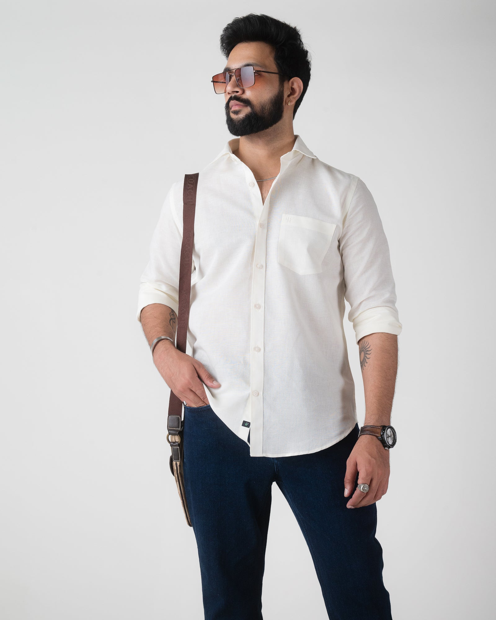 CREAM SEMI FORMAL SHIRT