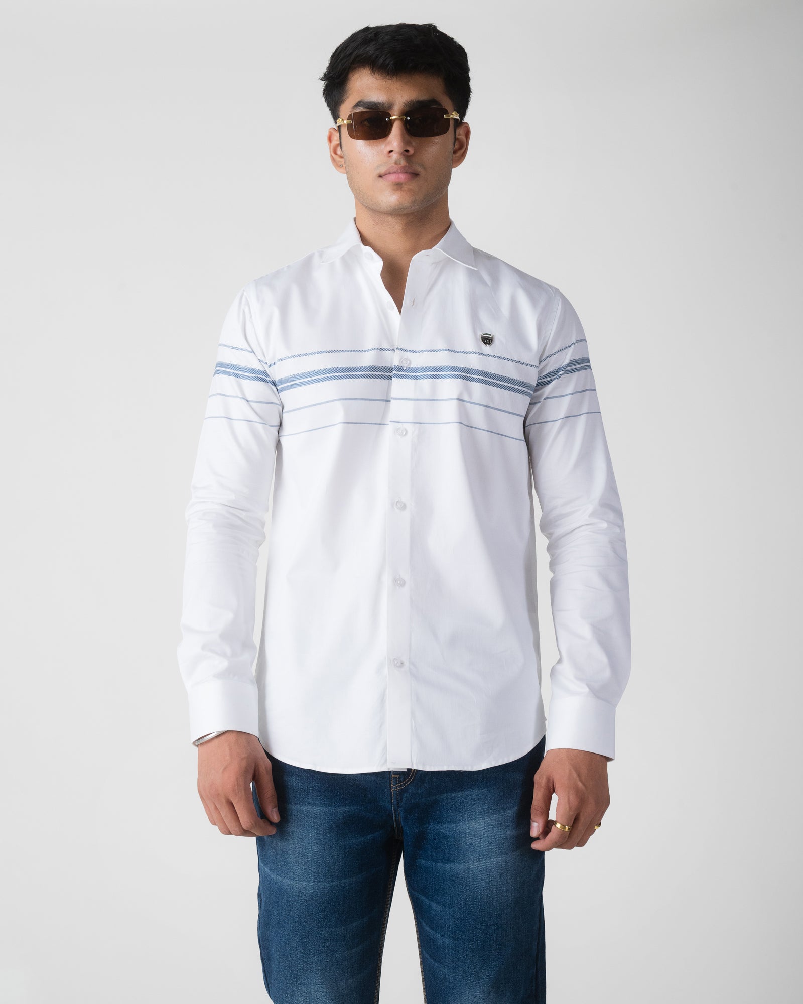 WHITE STRIPE CASUAL SHIRT