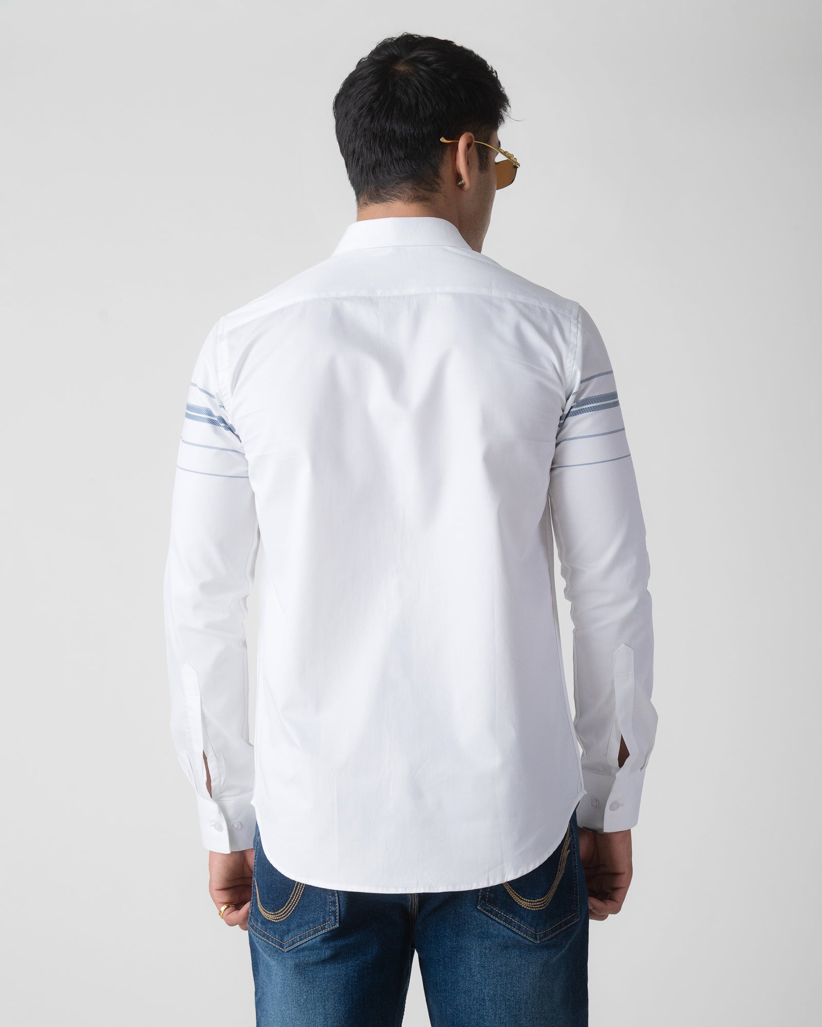 WHITE STRIPE CASUAL SHIRT