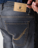 MID GREY TAPERED FIT JEANS