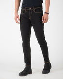 BLACK TAPERED FIT JEANS