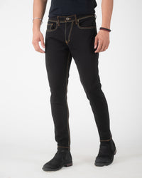BLACK TAPERED FIT JEANS