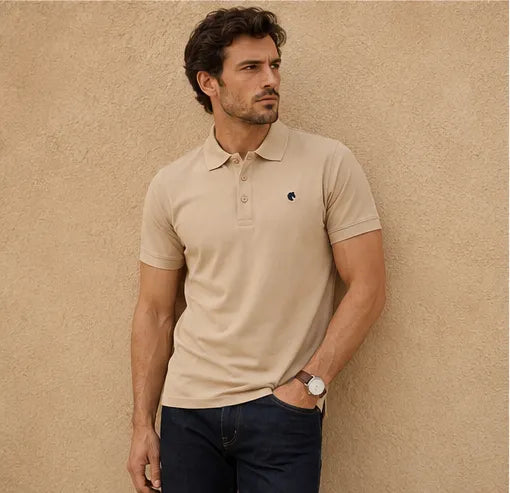 Beige - Men's Polo T-Shirt