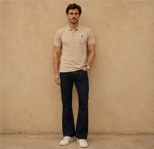Beige - Men's Polo T-Shirt