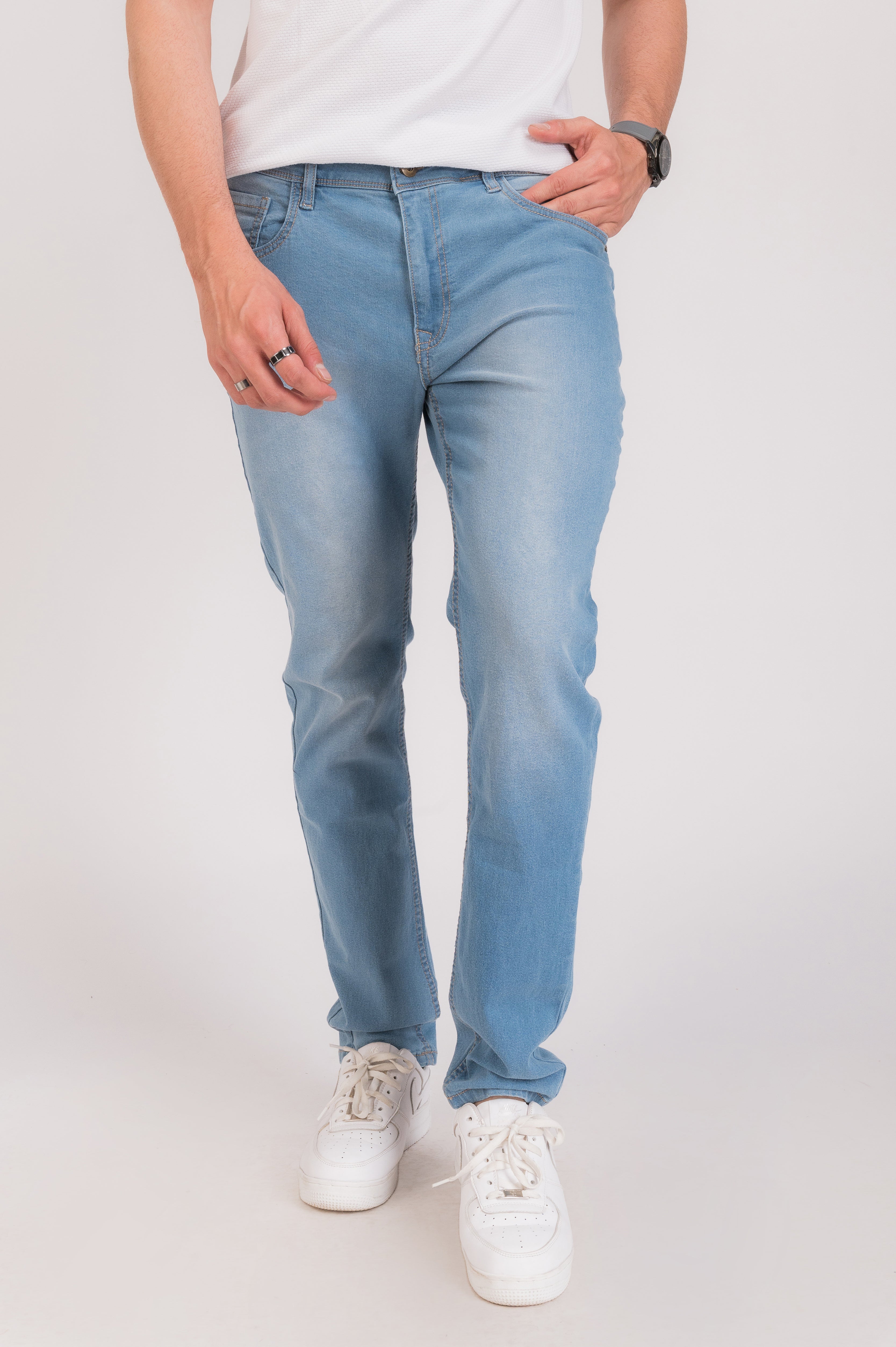 Sky Blue Regular Fit Denim