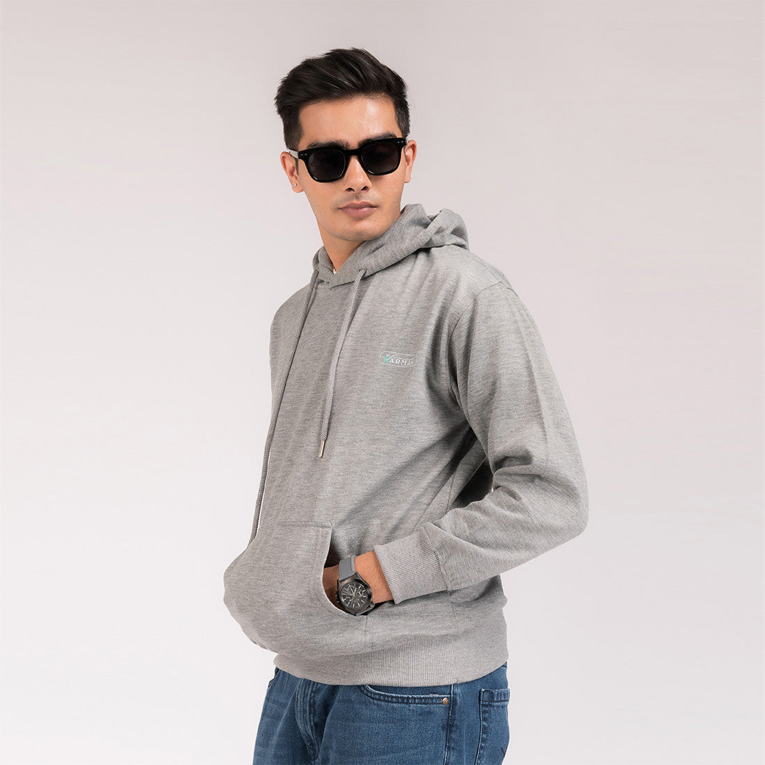 Grey Melange Signature Hoodie