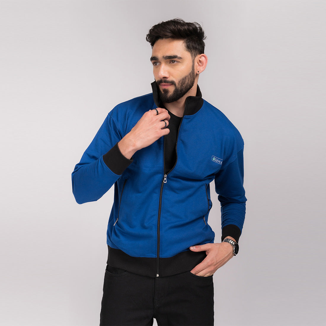 Royal Blue Signature Zipper Jacket