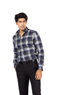 Grey Checks Slim Fit Shirt