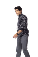 Black Floral Slim Fit Shirt