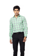 Light Green Checks Slim Fit Shirt