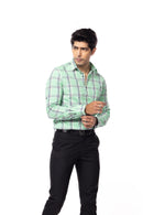 Light Green Checks Slim Fit Shirt