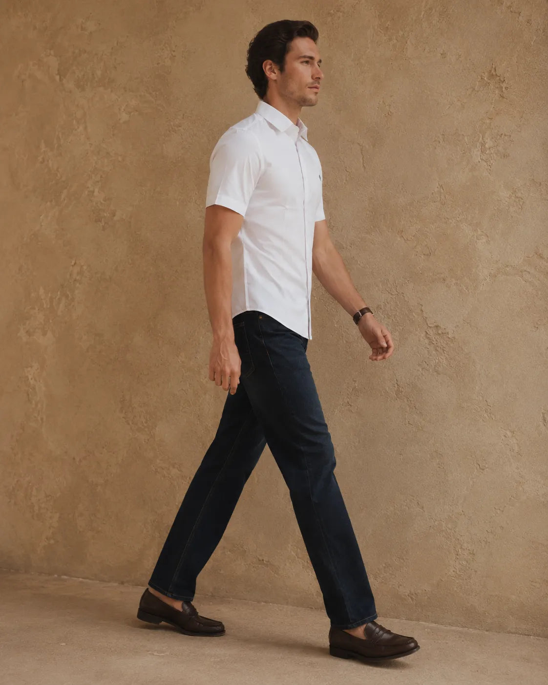 White - Solid Slim Fit Oxford Shirt