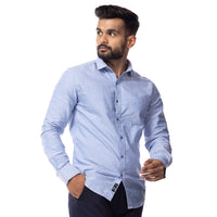 Solid Blue Classic Slim Fit Shirt