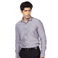 Solid Grey Classic Slim Fit Shirt