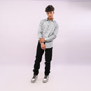 Grey Printed Slim Fit Shirt